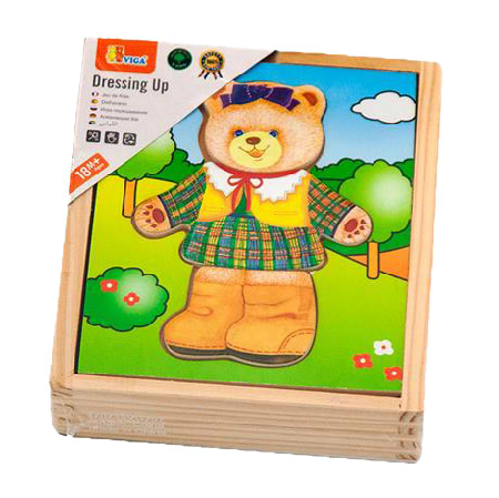 Настільна гра (до 2 років) Viga Toys Гардероб ведмедиці (56403)