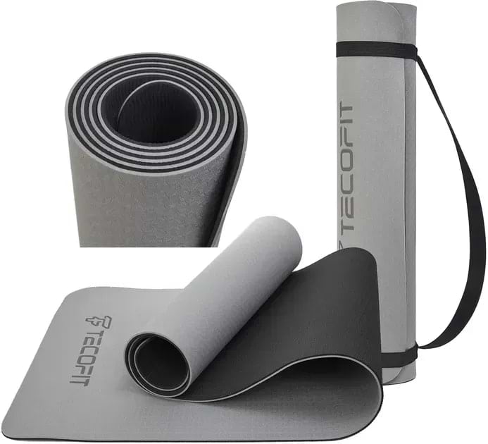 Килимок для йоги та фітнесу TECOFIT Dual Color TPE Mat 183х61х0.6 см Black/Grey (TOP18013825/1) - Фото 1