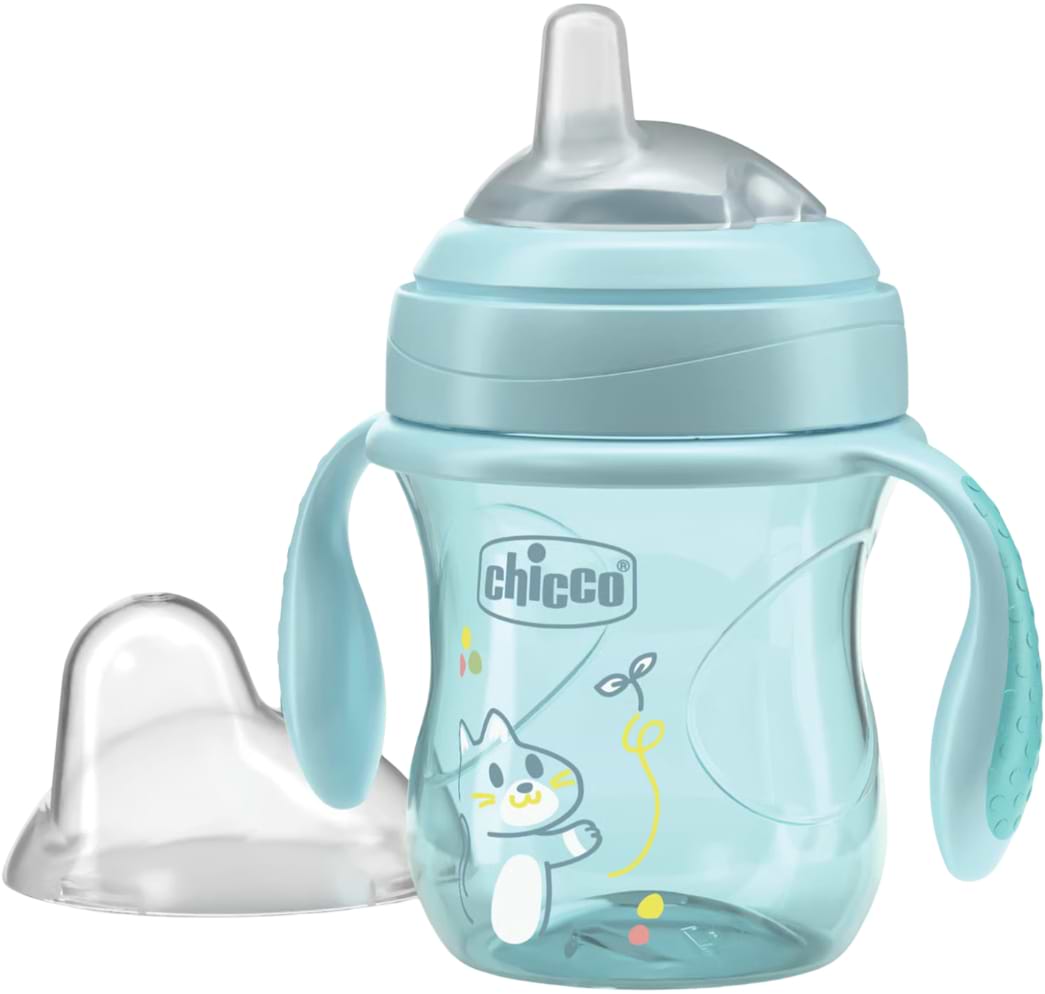 Чашка-непроливайка детская Chicco Transition Cup 200 мл от 4 м голубая (06911.25)