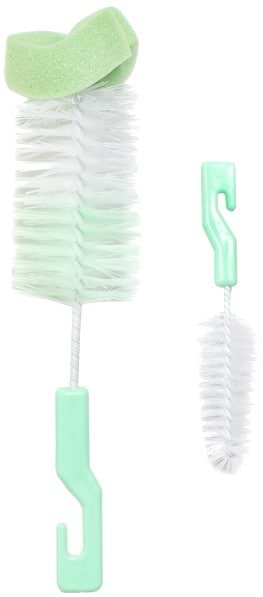 Йоржик для дитячих пляшечок Lindo і сосок з поролоном, зелений (Рk 014-А зел)