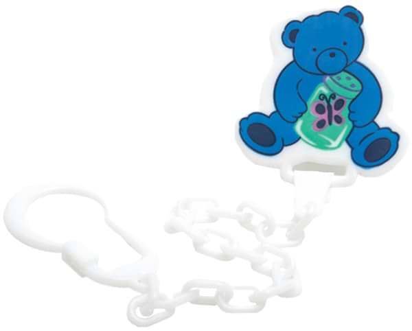 Держатель пустышек Lindo цепочка на клипсе, голубаяот (Pk 016 гол)