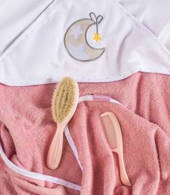 Фото - Набор расчесок для детских волос BabyOno щетка и гребешок - натуральная супер мягкая щетина, розовый (568/04)