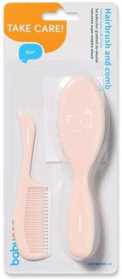 Фото - Набор расчесок для детских волос BabyOno щетка и гребешок - натуральная супер мягкая щетина, розовый (568/04)