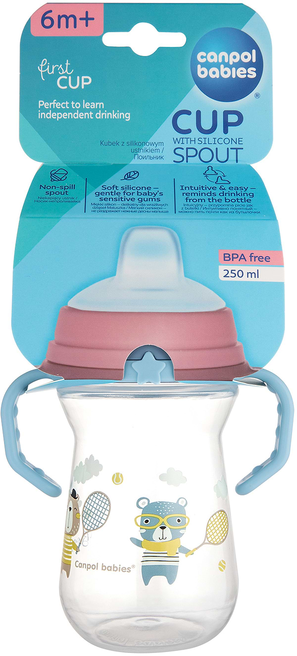 Фото - Поильник-непроливайка детский Canpol babies FirstCup 250 мл BONJOUR PARIS - розовая (56/613_pin)