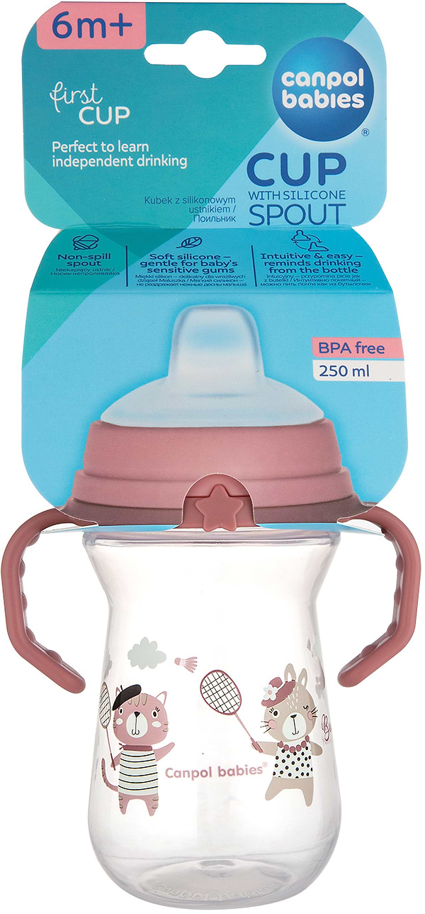 Фото - Поильник-непроливайка детский Canpol babies FirstCup 250 мл BONJOUR PARIS - розовая (56/613_pin)