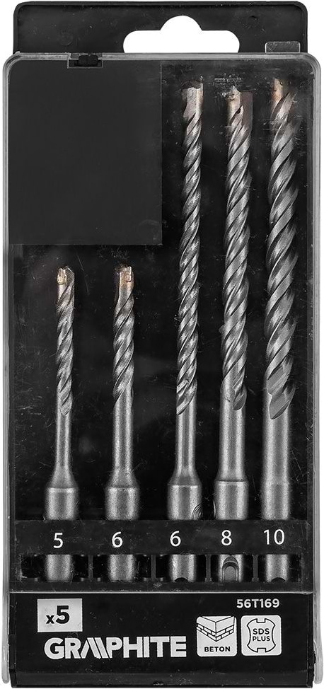 Набір свердел GRAPHITE SDS Plus 6x8x10x160 мм 5 шт. (56T169)