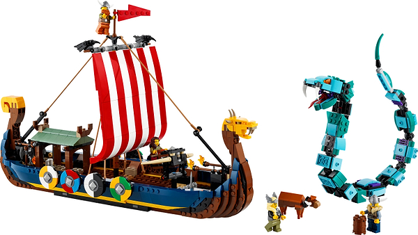 Фото - Конструктор LEGO Creator Корабель вікінгів і Мідгардський змій (31132)