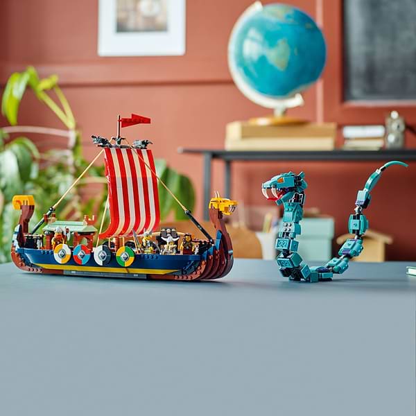 Фото - Конструктор LEGO Creator Корабель вікінгів і Мідгардський змій (31132)