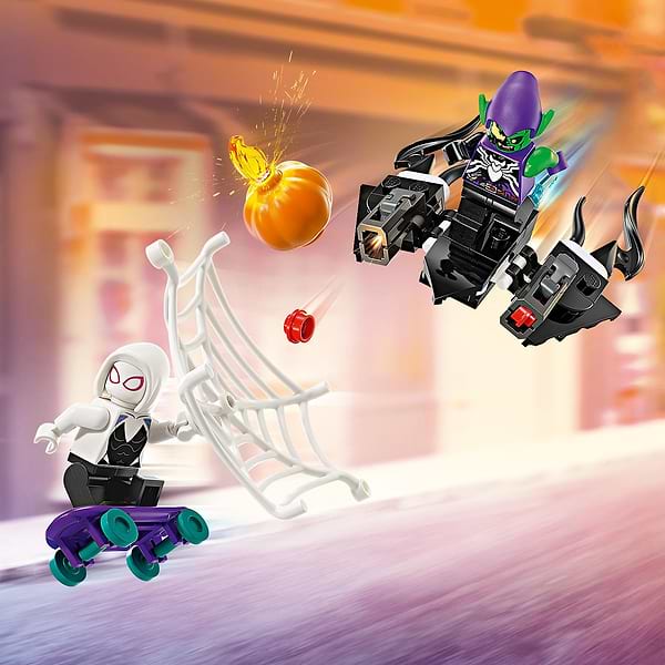 Фото - Конструктор LEGO Marvel Автомобіль для перегонів Людини-Павука й Зелений Гоблін з отрутою Венома (76279)
