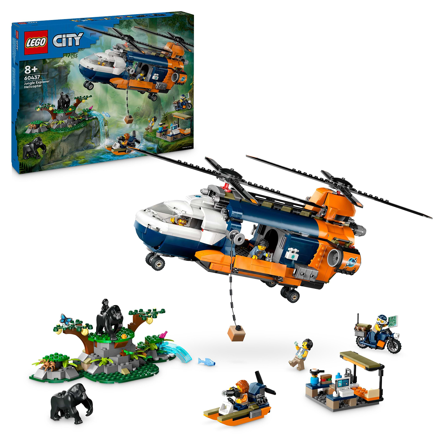 Конструктор LEGO City Вертоліт у базовому таборі для дослідження джунглів (60437) - Фото 1