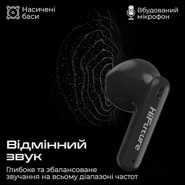 Фото - Навушники вкладиші бездротові TWS HiFuture colorbuds2.black