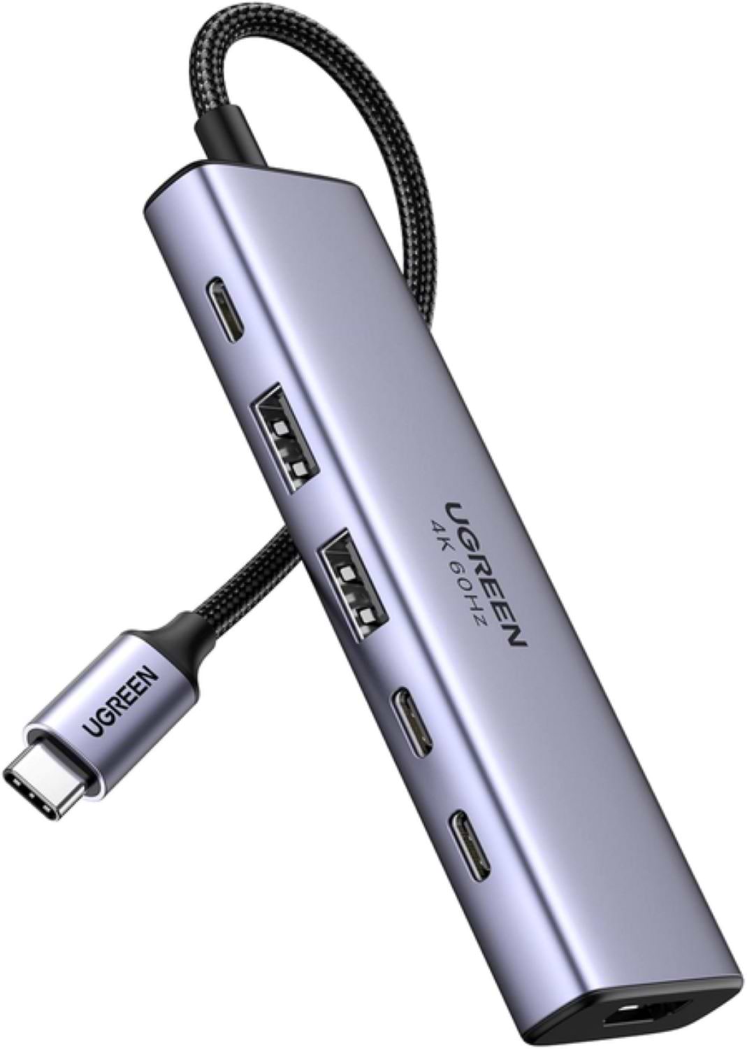 Хаб USB UGREEN CM511 USB-C to HDMI+2xUSB 3.2+2xUSB-C 3.2+PD Power Converter Gray (35999)