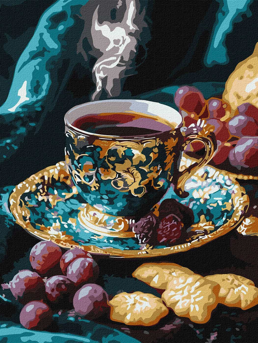 Картина по номерам Ideyka Кофе по-турецки с красками металлик extra 30х40 см (KHO5714)