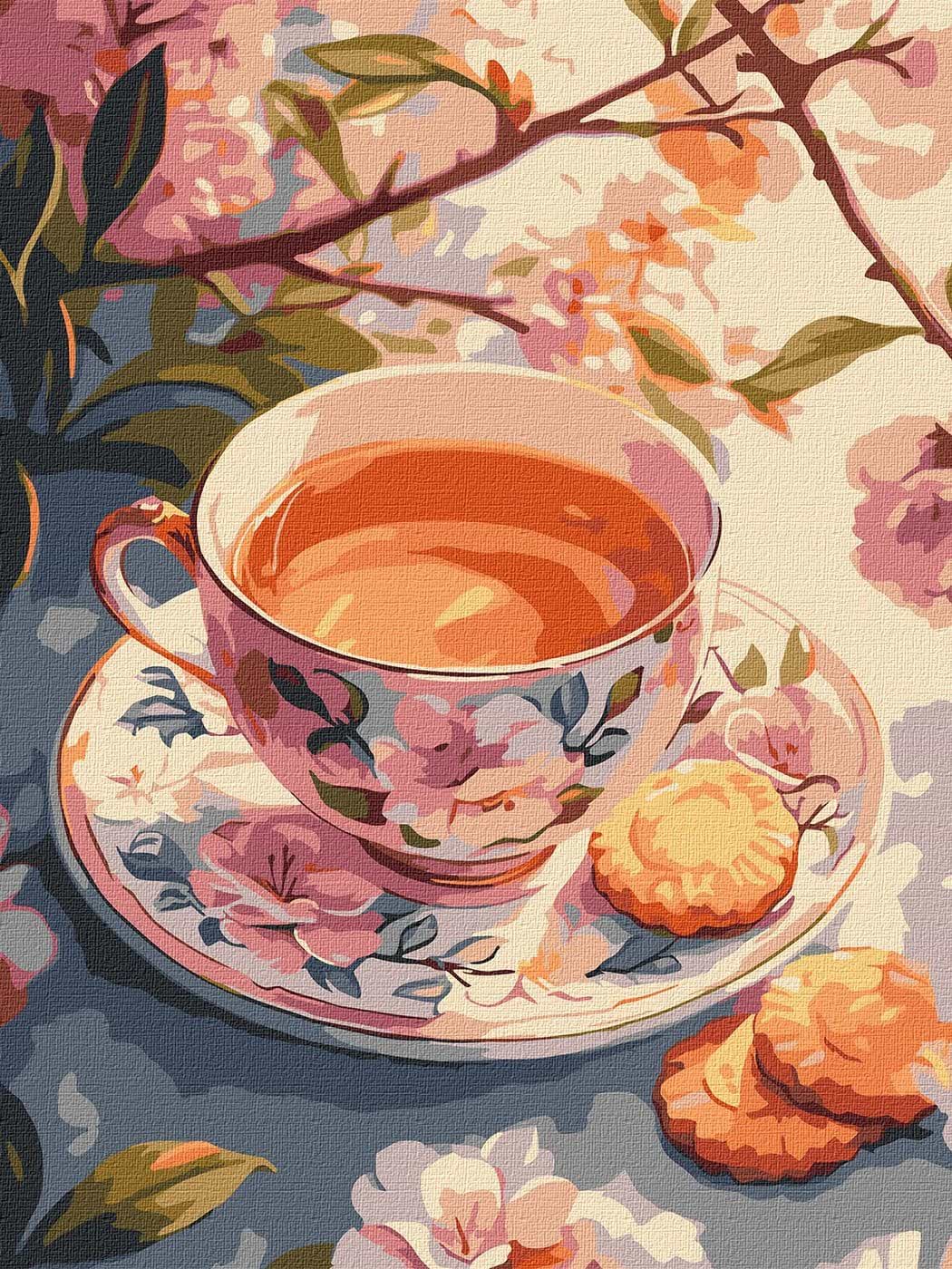 Картина по номерам Ideyka Цветочный чай 30х40 см (KHO5722)