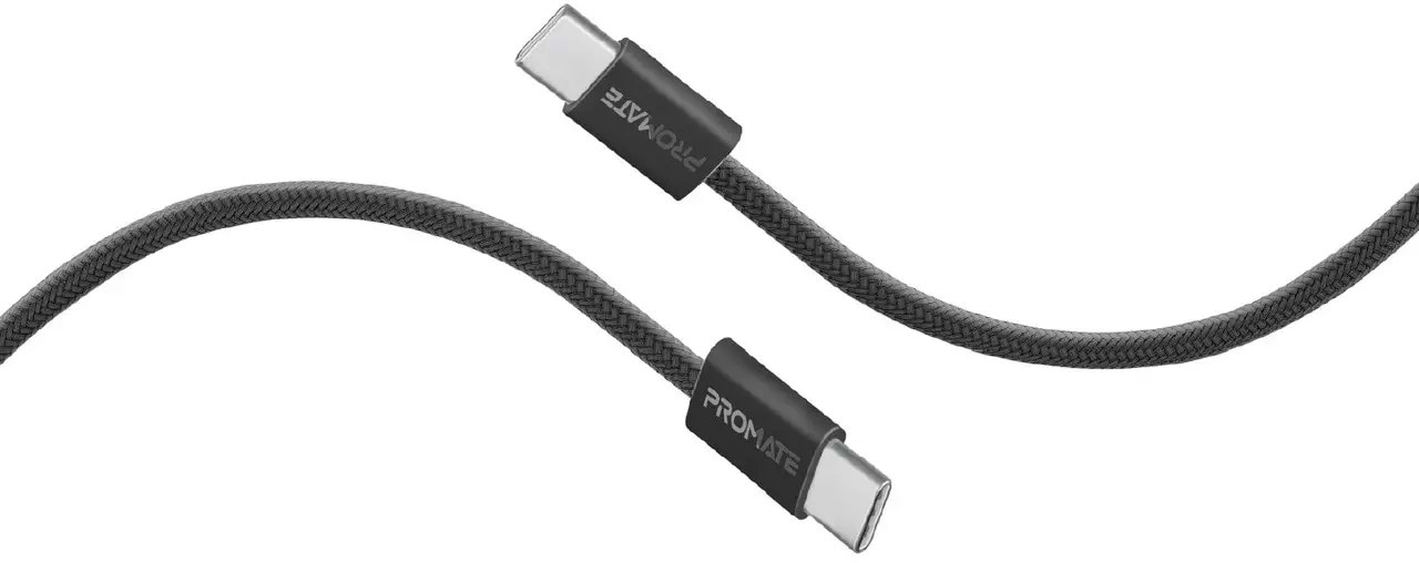 Кабель синхронизации данных Promate Type-C - USB Type-C (ecoline-cc120.black) - Фото 1