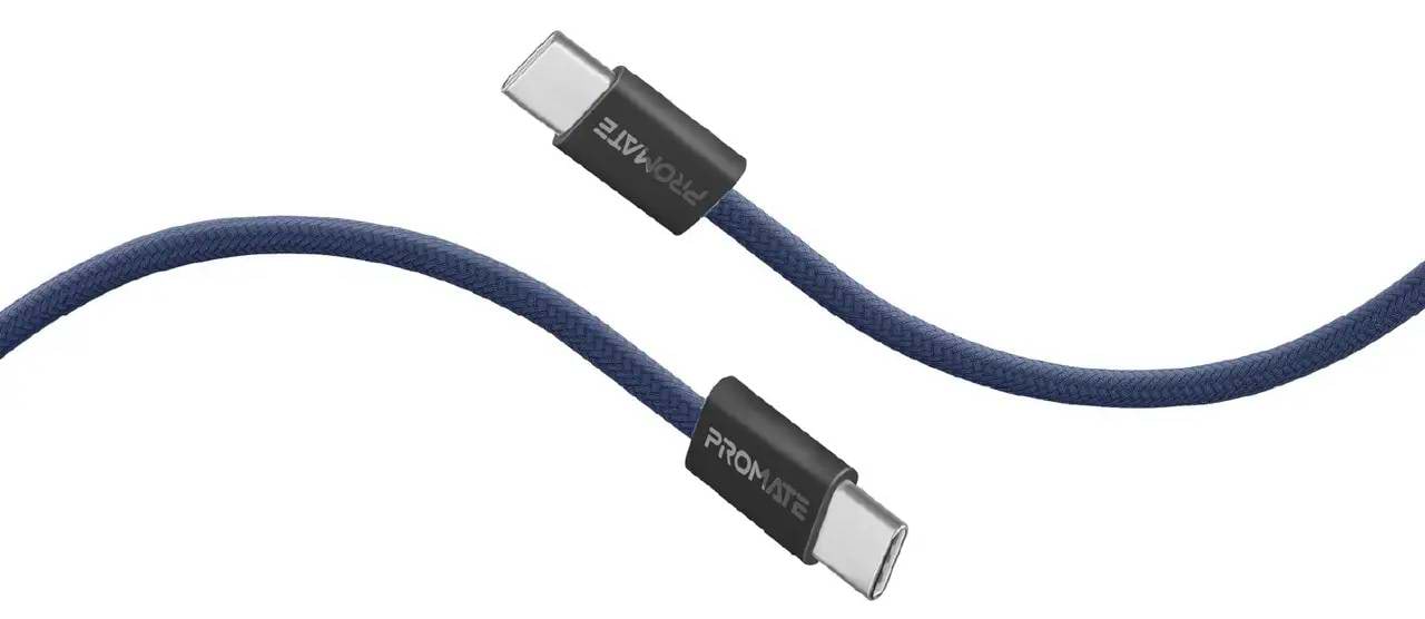 Кабель синхронизации данных Promate Type-C - USB Type-C (ecoline-cc200.navy) - Фото 1