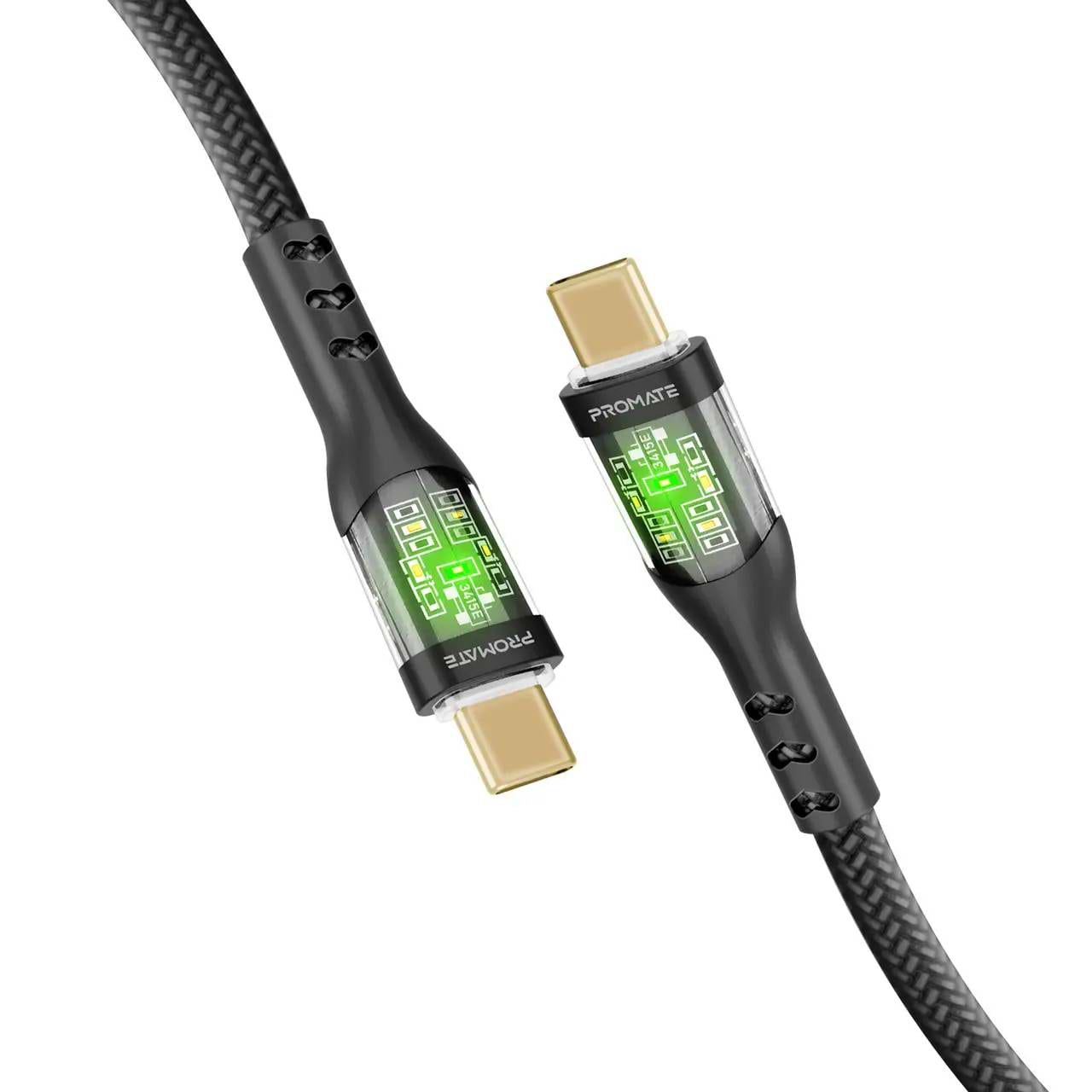 Кабель синхронизации данных Promate Type-C - USB Type-C (transline-cc200.black) - Фото 1