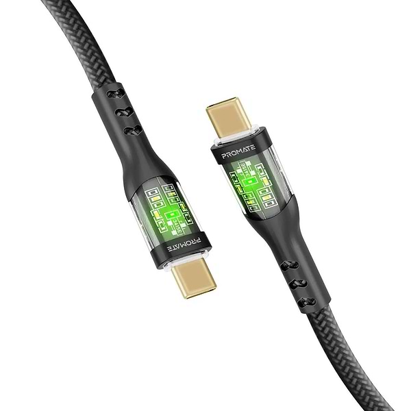 Фото - Кабель синхронизации данных Promate Type-C - USB Type-C (transline-cc200.black)