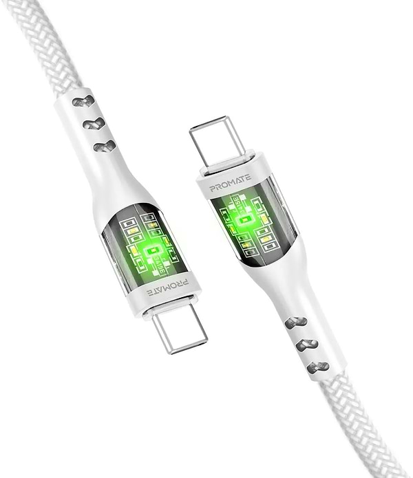 Фото - Кабель синхронизации данных Promate Type-C - USB Type-C (transline-cc200.white)