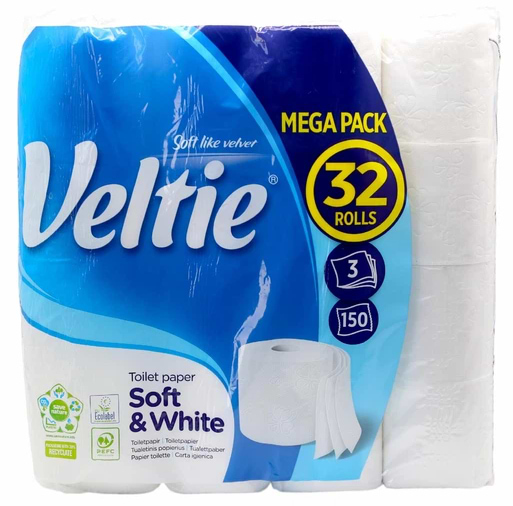 Фото - Туалетний папір Velvet Soft White 32 рулонів 3 шари (VTPSW323) Фото - Туалетний папір Velvet Soft White 32 рулонів 3 шари (VTPSW323)