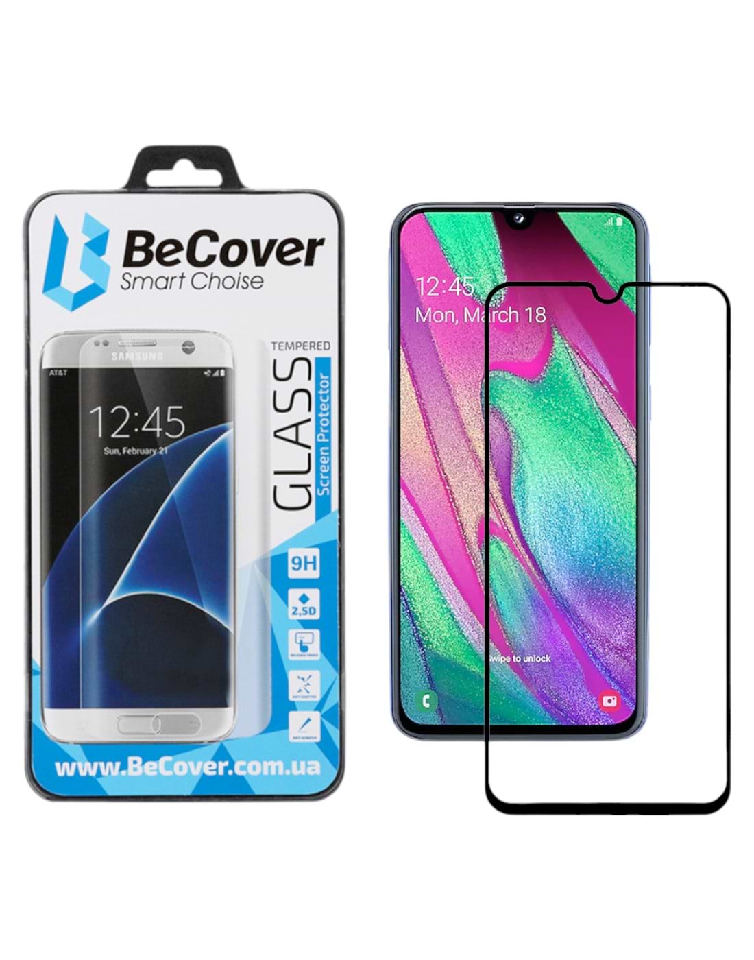 Защитное стекло для смартфона BeCover Samsung Galaxy A40 SM-A405 Black (703802)