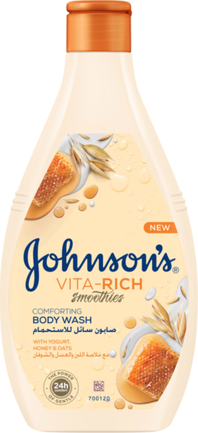 Гель для душу Johnson's Body доглядовий СМУЗІ з йогуртом, вівсянкою та медом 400 мл (3574661385730)