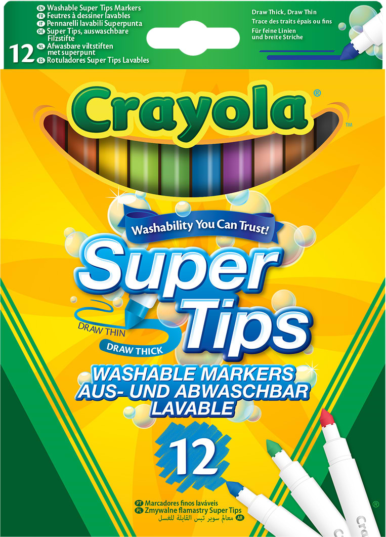 Фломастеры Crayola Supertips (washable) 12 шт. (7509)