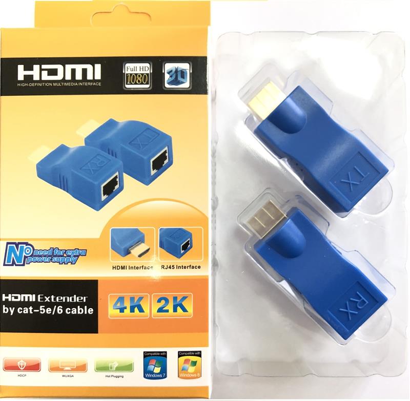 Перехідник HDMI Atcom HDMI - RJ-45 (M/F)Blue (14369)