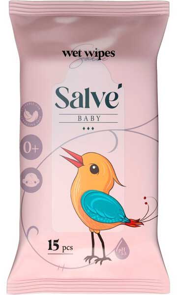 Серветки вологі для дітей Salve 15 шт. (5853954200485) - Фото 1