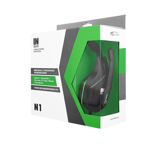 Фото - Гарнитура проводная игровая Gemix N1 Black-Green (04300104)