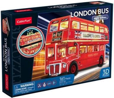 Фото - 3D пазлы Cubic Fun ЛОНДОНСКИЙ АВТОБУС С LED ПОДСВЕТОЙ (L538H)