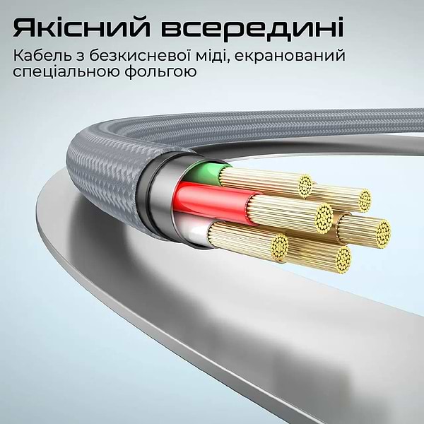Фото - Кабель синхронизации данных Promate Type-C - USB Type-C (springy.grey)