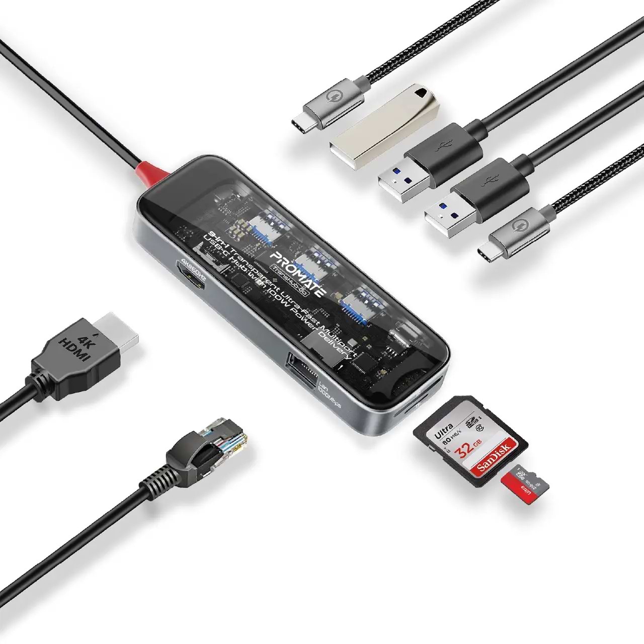 Хаб USB Promate transhub-go - Фото 1