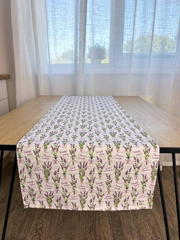 Фото - Скатерть раннер Прованс Соцветия лаванды 40х140 см (042358)