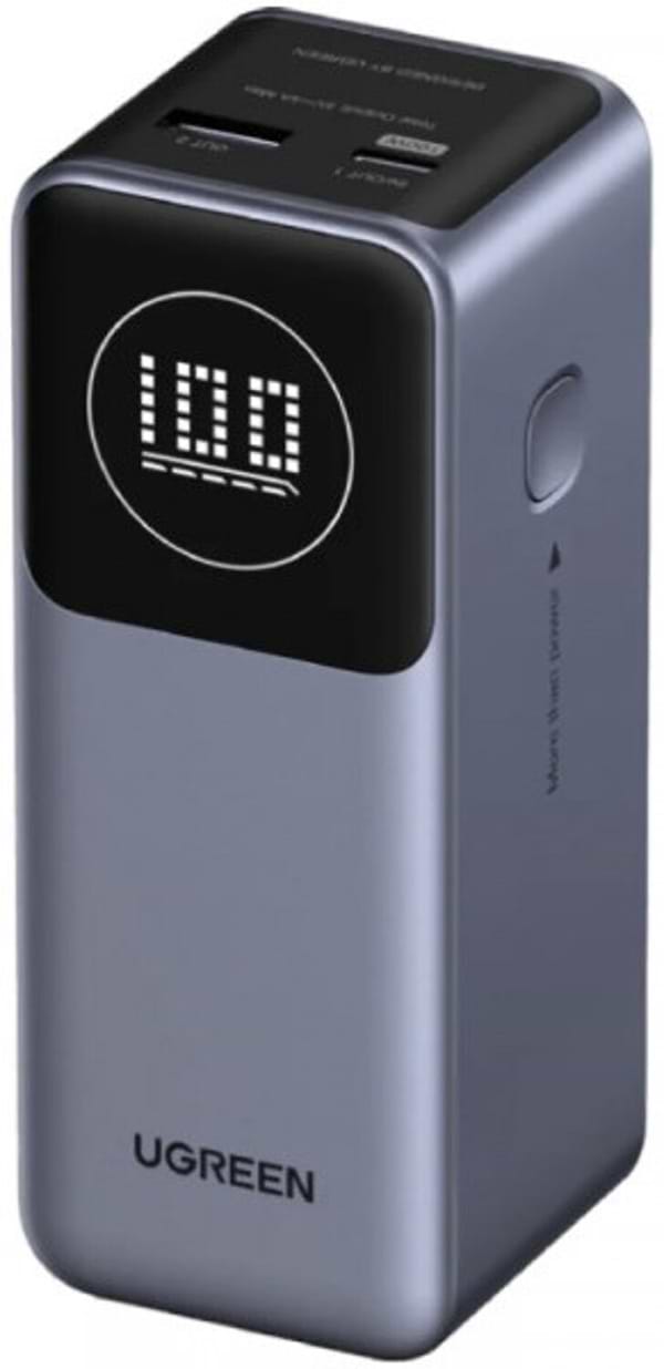 Фото - Батарея мобильная UGREEN 12000mAh 100W  PD,QC, USB-A, USB-С IN/OUT Grey (PB724)
