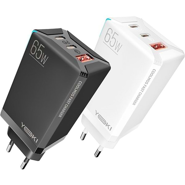 Фото - Мережевий зарядний пристрій YOKI Led Series GaN Ultra PD 65W Black (YK-65)