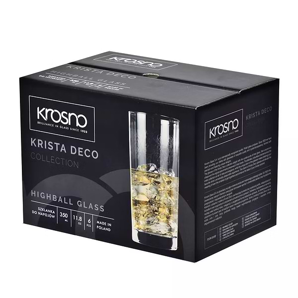 Фото - Набір склянок Krosno KRISTA DECO 350 мл 6 шт. (786087)