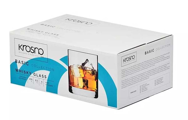 Фото - Набір склянок для віскі Krosno BASIC 250 мл 6 шт. (788074)
