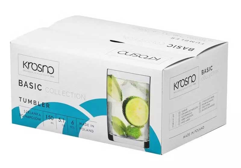 Фото - Набір склянок Krosno BASIC 150 мл 6 шт. (788258)