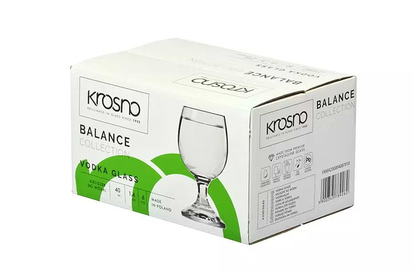 Фото - Чарка для горілки Krosno BALANCE 40 мл 6 шт. (789262)