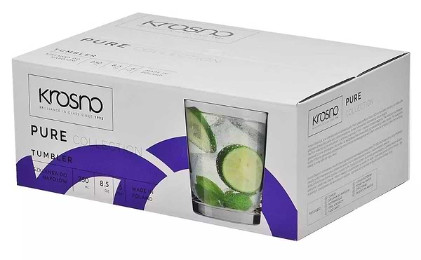 Фото - Набір склянок Krosno PURE 250 мл 6 шт. (789408)