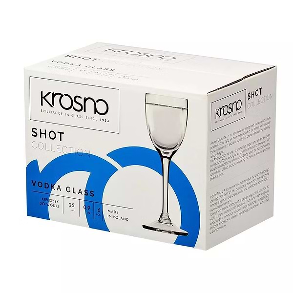 Фото - Рюмка для водки Krosno SHOT 35 мл 6 шт. (790053)