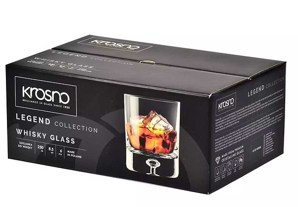 Фото - Набор стаканов для виски Krosno LEGEND 250 мл 6 шт. (876900)