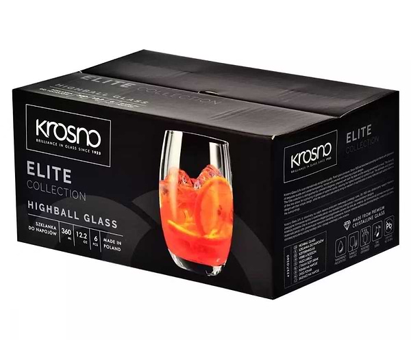 Фото - Набір склянок Krosno ELITE 360 мл 6 шт. (876979)