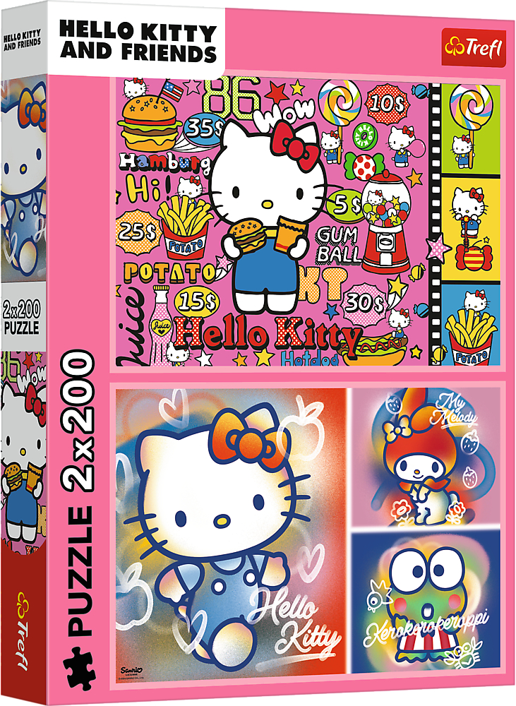Пазли (8 +) Trefl Hello Kitty Вітаю Кітті та друзів 2x200 ел. (33363) - Фото 1