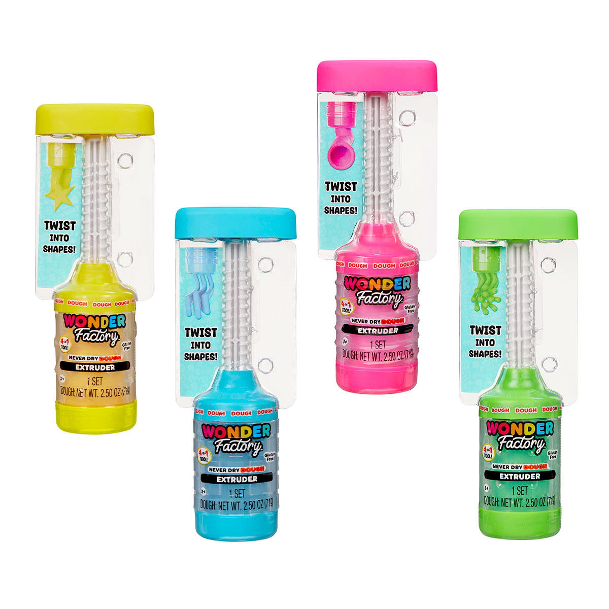 Фото - Масса для лепки Wonder Factory СОЗДАЙ ФОРМУ, С ПРЕССОМ в ассортименте (595106)
