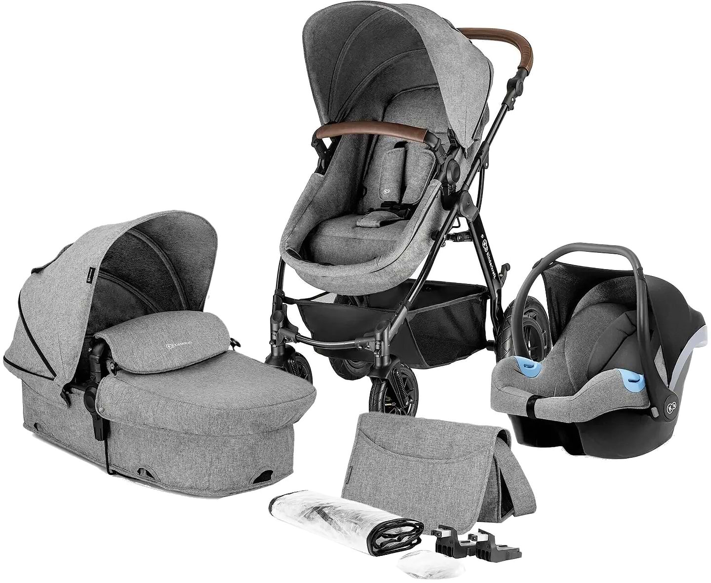 Коляска универсальная 3 в 1 Kinderkraft Moov Gray Melange (KKWMOOVGRYM0NC)