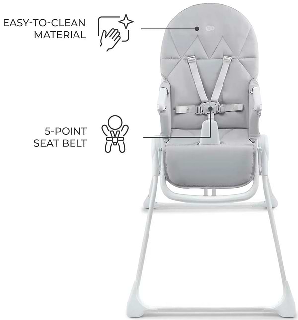 Фото - Стульчик для кормления классический Kinderkraft Binci Light Grey (KHBINC00LGR0000)