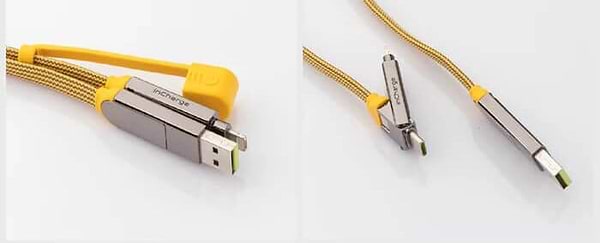 Фото - Кабель синхронізації даних Rolling Square 6in1, inCharge XL 30 см Yellow (XLS03R)