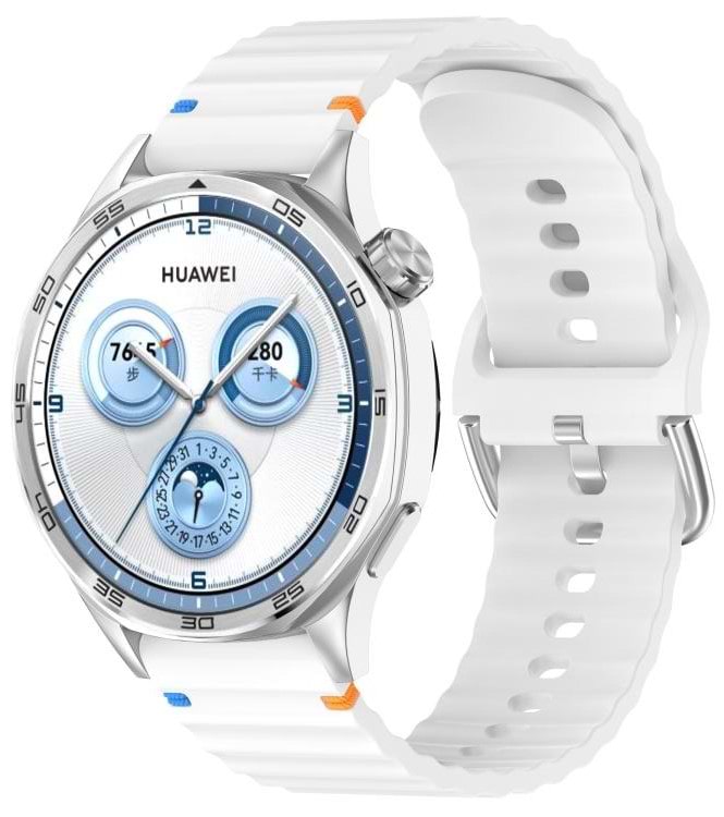 Ремінець для смарт-годинника BeCover Ribbed Tape (20mm) for Huawei Watch GT 3 (42mm) / GT 2 (42mm) / GT 3 Pro (43mm Ceramic) / Watch 2 (Sport) Whit (714263)